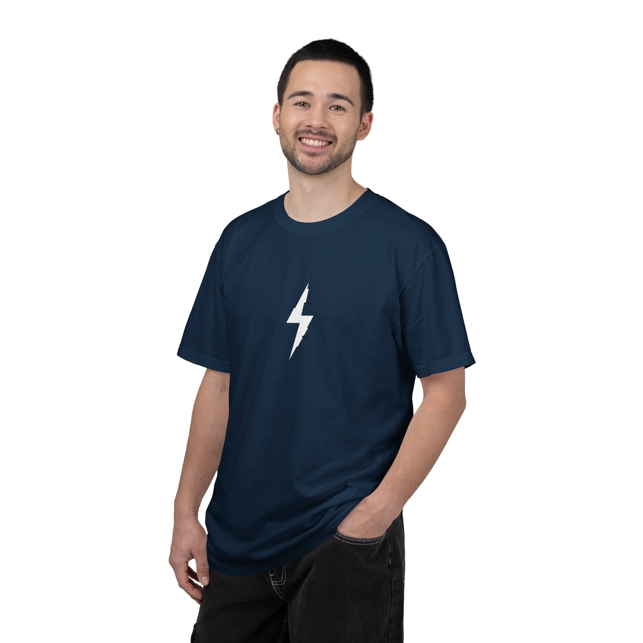 Lightning Bolt T-Shirt — Minimal Graphic Tee for Rock, Skate & Streetwear