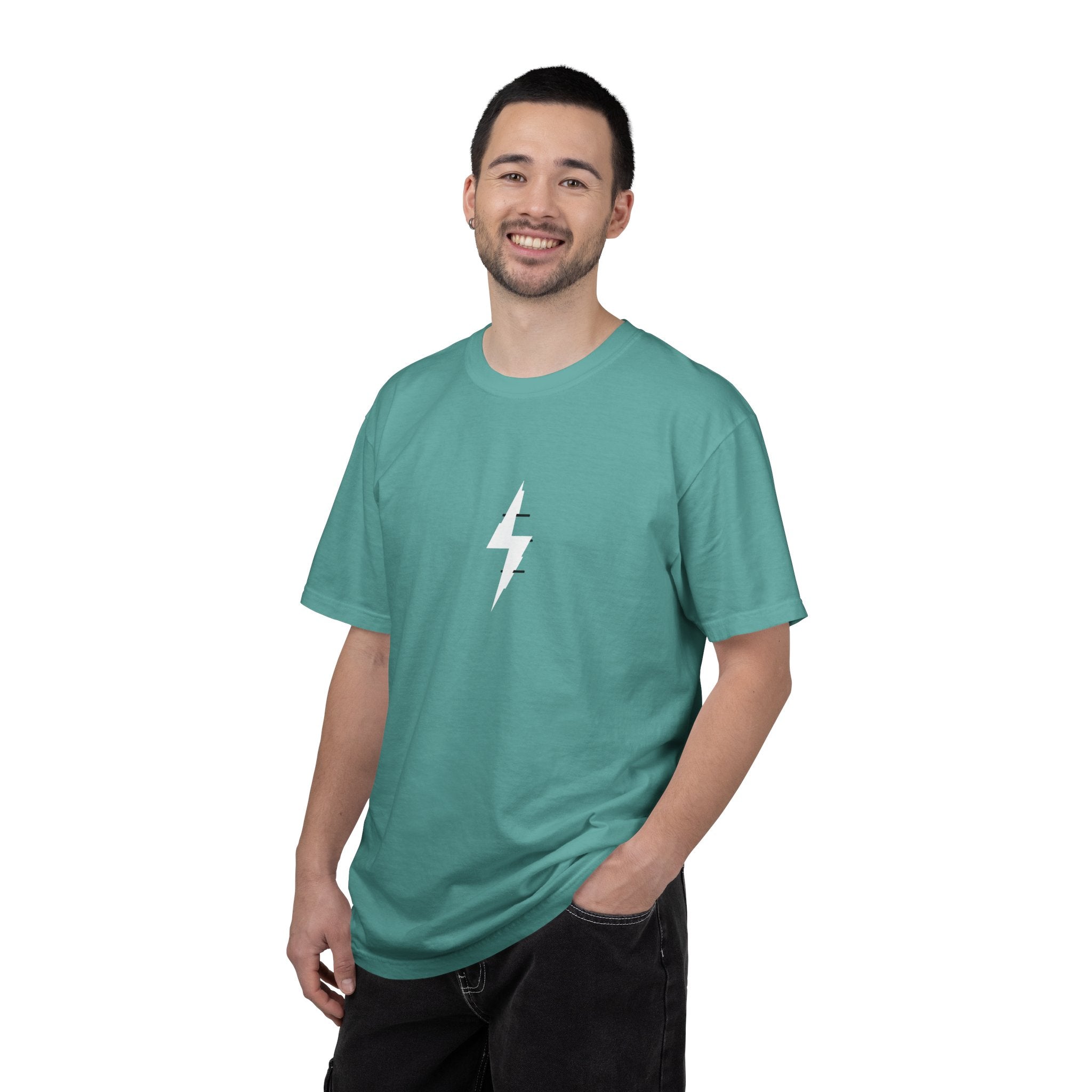 Lightning Bolt T-Shirt — Minimal Graphic Tee for Rock, Skate & Streetwear