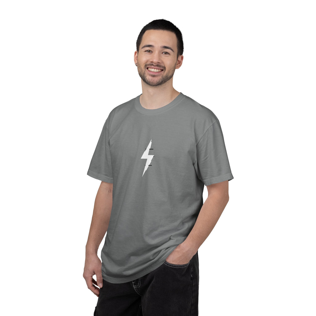 Lightning Bolt T-Shirt — Minimal Graphic Tee for Rock, Skate & Streetwear
